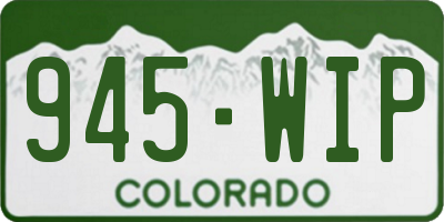 CO license plate 945WIP