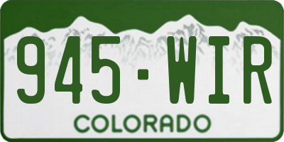 CO license plate 945WIR