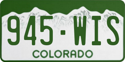 CO license plate 945WIS