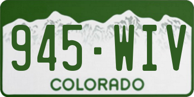 CO license plate 945WIV