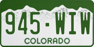 CO license plate 945WIW