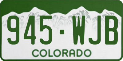 CO license plate 945WJB