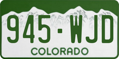 CO license plate 945WJD