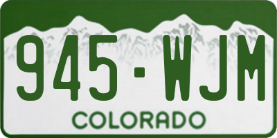 CO license plate 945WJM