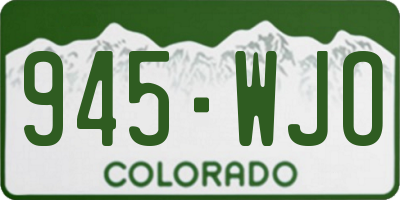 CO license plate 945WJO