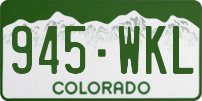 CO license plate 945WKL