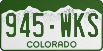 CO license plate 945WKS