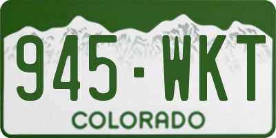 CO license plate 945WKT