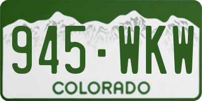 CO license plate 945WKW