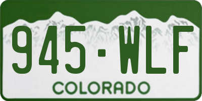 CO license plate 945WLF