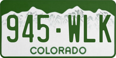 CO license plate 945WLK