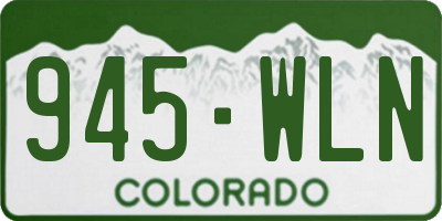 CO license plate 945WLN