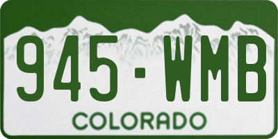 CO license plate 945WMB