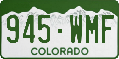 CO license plate 945WMF
