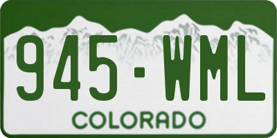CO license plate 945WML