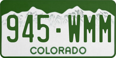 CO license plate 945WMM