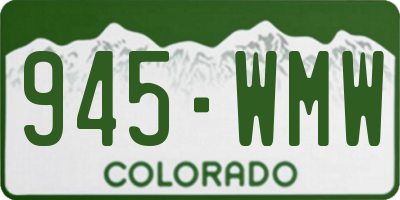 CO license plate 945WMW