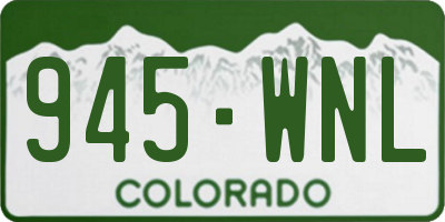 CO license plate 945WNL