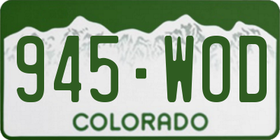 CO license plate 945WOD