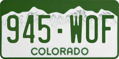 CO license plate 945WOF