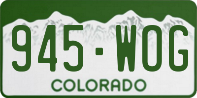 CO license plate 945WOG