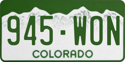 CO license plate 945WON