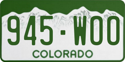 CO license plate 945WOO