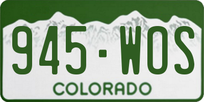 CO license plate 945WOS