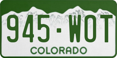 CO license plate 945WOT