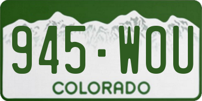 CO license plate 945WOU