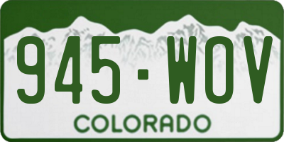 CO license plate 945WOV