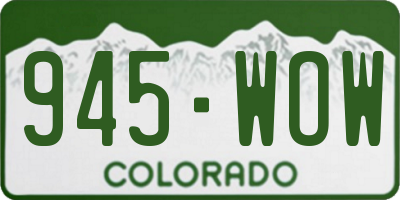 CO license plate 945WOW