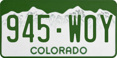 CO license plate 945WOY