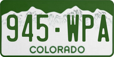 CO license plate 945WPA