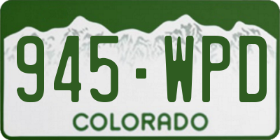 CO license plate 945WPD