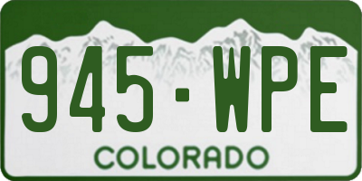 CO license plate 945WPE