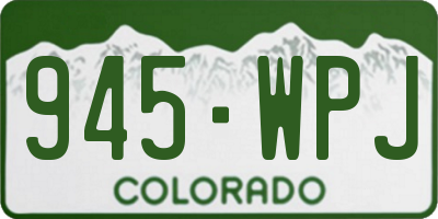 CO license plate 945WPJ