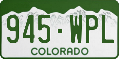 CO license plate 945WPL
