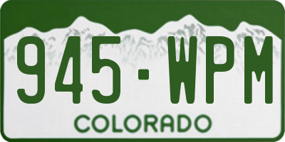 CO license plate 945WPM