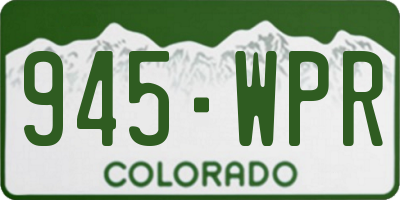 CO license plate 945WPR
