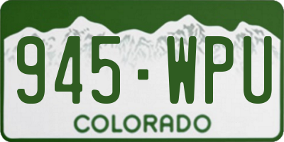 CO license plate 945WPU