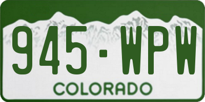 CO license plate 945WPW