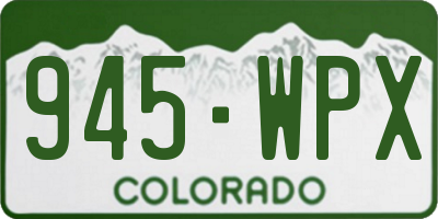 CO license plate 945WPX