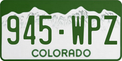 CO license plate 945WPZ