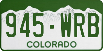 CO license plate 945WRB