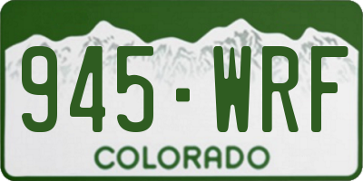 CO license plate 945WRF