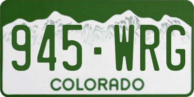 CO license plate 945WRG