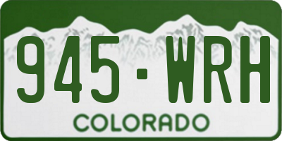 CO license plate 945WRH