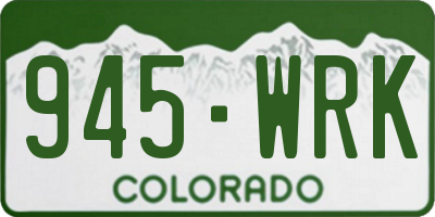 CO license plate 945WRK