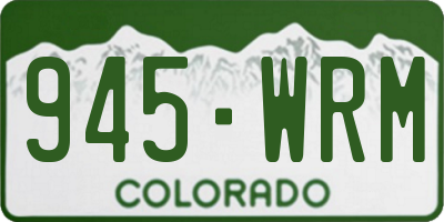 CO license plate 945WRM
